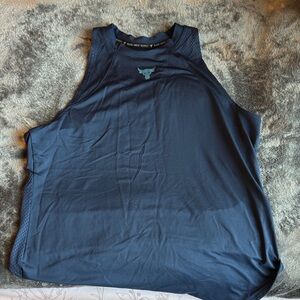 Navy Blue Sleeveless Athletic Tank Project Rock Under Armour